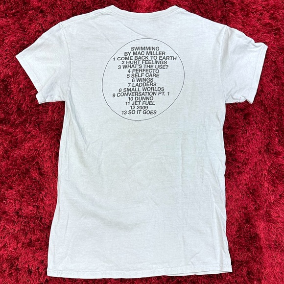 Mac Miller Merch Short Sleeve Shirt Medium Grey Pool Swimming - Picture 2 of 5